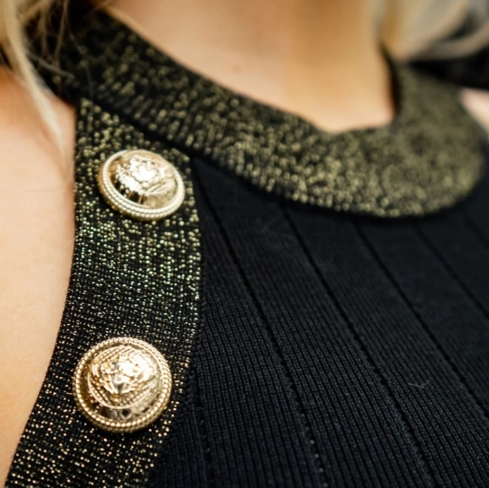 Luxedress Women's Elegant Wool Blend Little Black Dress. Size S - Picture 4 of 12